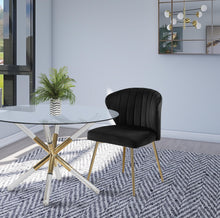 Load image into Gallery viewer, Finley Black Velvet Dining Chair
