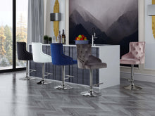 Load image into Gallery viewer, Claude Navy Velvet Adjustable Stool
