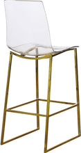 Load image into Gallery viewer, Lumen Gold Metal/Lucite Polycarbonate Stool
