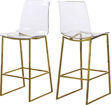 Load image into Gallery viewer, Lumen Gold Metal/Lucite Polycarbonate Stool image
