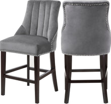 Load image into Gallery viewer, Oxford Grey Velvet Stool image
