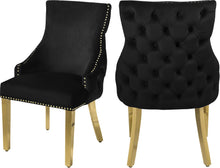 Load image into Gallery viewer, Tuft Black Velvet Dining Chair image
