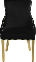 Load image into Gallery viewer, Tuft Black Velvet Dining Chair

