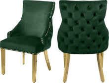 Load image into Gallery viewer, Tuft Green Velvet Dining Chair image
