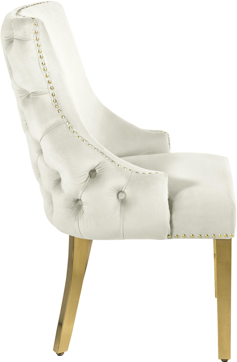 Tuft Cream Velvet Dining Chair