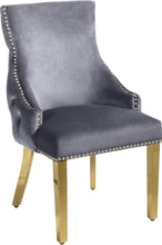 Load image into Gallery viewer, Tuft Grey Velvet Dining Chair
