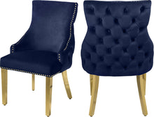 Load image into Gallery viewer, Tuft Navy Velvet Dining Chair image
