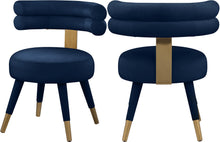 Load image into Gallery viewer, Fitzroy Navy Velvet Dining Chair image
