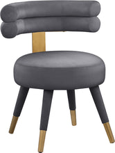 Load image into Gallery viewer, Fitzroy Grey Velvet Dining Chair
