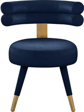 Load image into Gallery viewer, Fitzroy Navy Velvet Dining Chair
