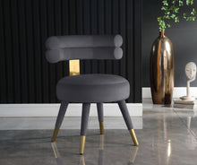 Load image into Gallery viewer, Fitzroy Grey Velvet Dining Chair
