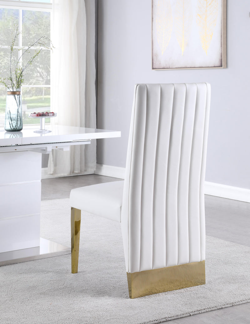 Porsha White Faux Leather Dining Chair