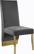 Load image into Gallery viewer, Porsha Grey Velvet Dining Chair

