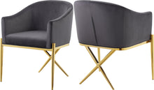 Load image into Gallery viewer, Xavier Grey Velvet Dining Chair
