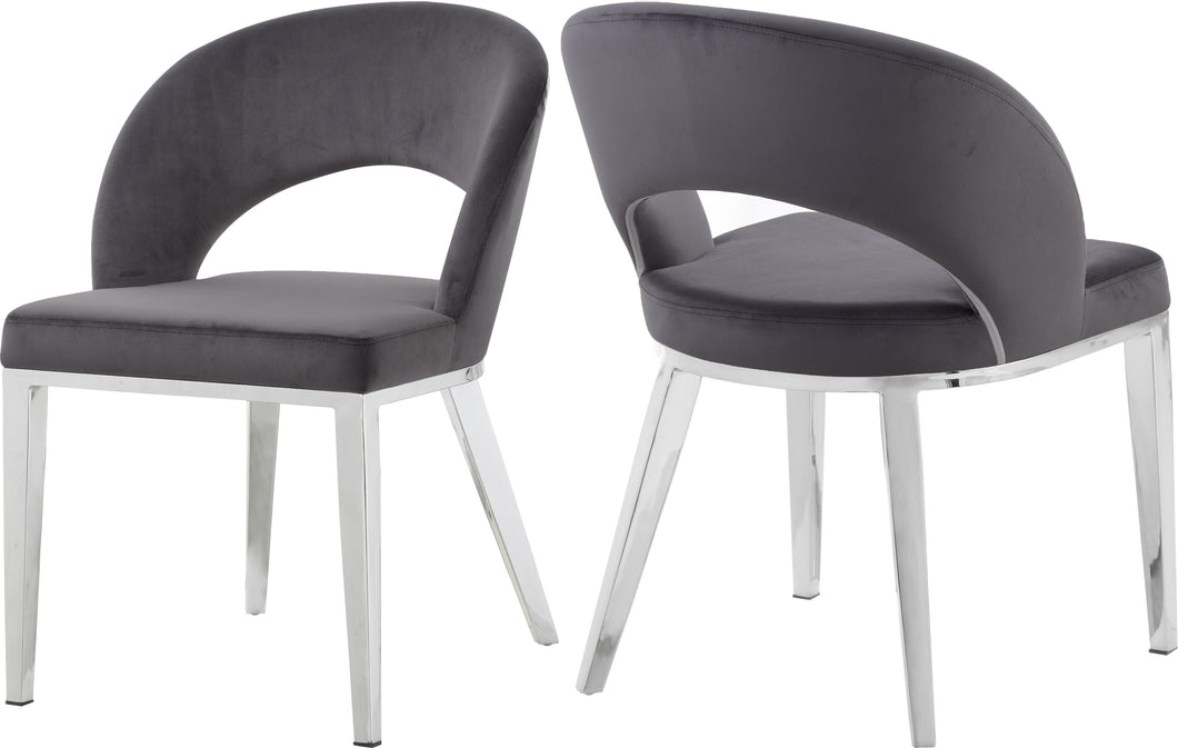 Roberto Grey Velvet Dining Chair