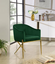 Load image into Gallery viewer, Xavier Green Velvet Dining Chair
