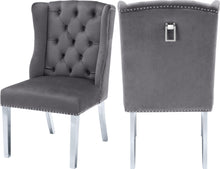 Load image into Gallery viewer, Suri Grey Velvet Dining Chair
