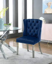 Load image into Gallery viewer, Suri Navy Velvet Dining Chair
