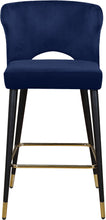 Load image into Gallery viewer, Kelly Navy Velvet Stool

