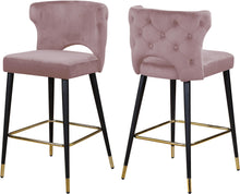 Load image into Gallery viewer, Kelly Pink Velvet Stool image
