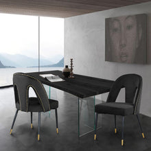 Load image into Gallery viewer, Akoya Black Velvet Dining Chair
