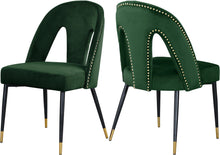 Load image into Gallery viewer, Akoya Green Velvet Dining Chair image
