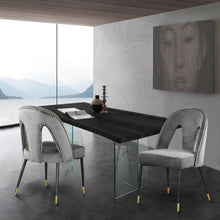 Load image into Gallery viewer, Akoya Grey Velvet Dining Chair
