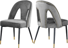 Load image into Gallery viewer, Akoya Grey Velvet Dining Chair image
