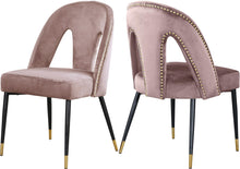 Load image into Gallery viewer, Akoya Pink Velvet Dining Chair image
