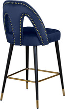 Load image into Gallery viewer, Akoya Navy Velvet Stool
