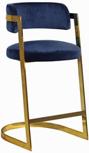 Load image into Gallery viewer, Stephanie Navy Velvet Stool
