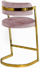 Load image into Gallery viewer, Stephanie Pink Velvet Stool
