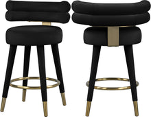 Load image into Gallery viewer, Fitzroy Black Velvet Counter Stool image
