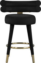 Load image into Gallery viewer, Fitzroy Black Velvet Counter Stool
