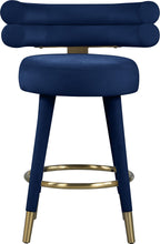 Load image into Gallery viewer, Fitzroy Navy Velvet Counter Stool
