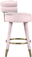 Load image into Gallery viewer, Fitzroy Pink Velvet Counter Stool
