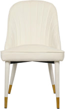 Load image into Gallery viewer, Belle Cream Velvet Dining Chair
