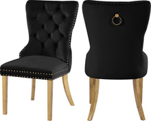 Load image into Gallery viewer, Carmen Black Velvet Dining Chairs (2) image
