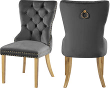 Load image into Gallery viewer, Carmen Grey Velvet Dining Chairs (2) image
