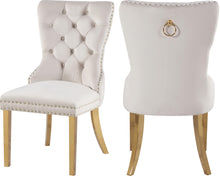 Load image into Gallery viewer, Carmen Cream Velvet Dining Chairs (2) image
