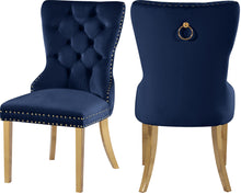 Load image into Gallery viewer, Carmen Navy Velvet Dining Chairs (2) image
