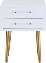 Load image into Gallery viewer, Zane White Laquer with Gold Side Table
