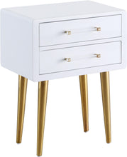 Load image into Gallery viewer, Zane White Laquer with Gold Side Table image
