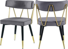 Load image into Gallery viewer, Rheingold Grey Velvet Dining Chair image
