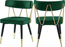 Load image into Gallery viewer, Rheingold Green Velvet Dining Chair
