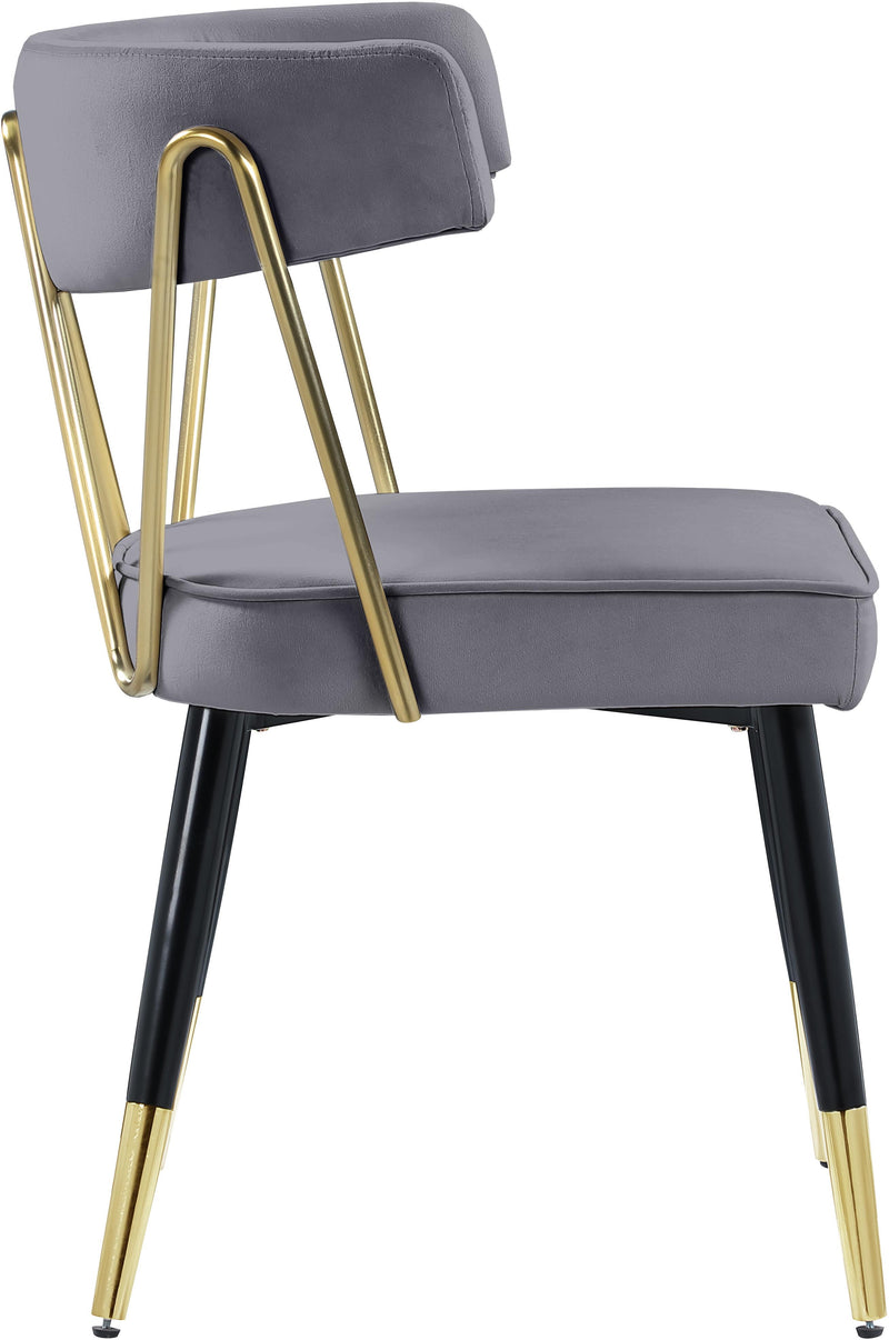 Rheingold Grey Velvet Dining Chair