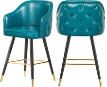 Load image into Gallery viewer, Barbosa Blue Faux Leather Counter/Bar Stool image
