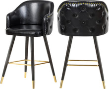 Load image into Gallery viewer, Barbosa Black Faux Leather Counter/Bar Stool image
