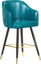 Load image into Gallery viewer, Barbosa Blue Faux Leather Counter/Bar Stool
