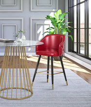 Load image into Gallery viewer, Barbosa Red Faux Leather Counter/Bar Stool
